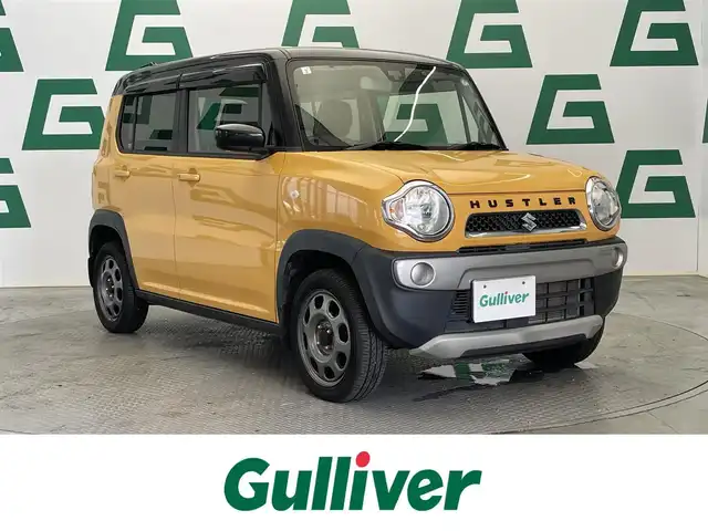 スズキ ハスラー G 鹿児島県 2017(平29)年 1.6万km アクティブイエロー/ブラック2トーンルーフ 禁煙車　/ナビ（CD/DVD/フルセグTV/Bluetooth）/バックカメラ　/レーダーブレーキサポート　/横滑り防止機能　/前席シートヒーター　/純正フロアマット　/ＥＴＣ　/ヘッドライトレベライザー　/純正ドアバイザー　/電格ミラー　/アイドリングストップ