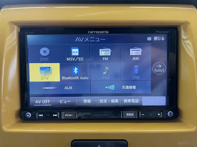 スズキ ハスラー G 鹿児島県 2017(平29)年 1.6万km アクティブイエロー/ブラック2トーンルーフ 禁煙車　/ナビ（CD/DVD/フルセグTV/Bluetooth）/バックカメラ　/レーダーブレーキサポート　/横滑り防止機能　/前席シートヒーター　/純正フロアマット　/ＥＴＣ　/ヘッドライトレベライザー　/純正ドアバイザー　/電格ミラー　/アイドリングストップ