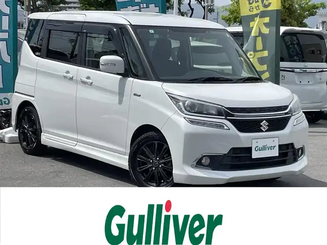 スズキ ソリオ 長野県 2017(平29)年 2.9万km ピュアホワイトP 純正ナビ（FM/AM、CD、DVD、BT、USB）/バックカメラ/フルセグテレビ/アイドリングストップ/クルーズコントロール追従無/運転席シートヒーター/前後ドライブレコーダー/レーンキープアシスト/衝突軽減システム/横滑り防止装置/片側パワースライド/純正フロアマット/ダブルサイドエアバック/後部座席サンシェード/キセノンヘッドライト/フォグランプ/ドアバイザー/スペアキー（１本）/純正サマータイヤ積み込み/保証書、取扱説明書