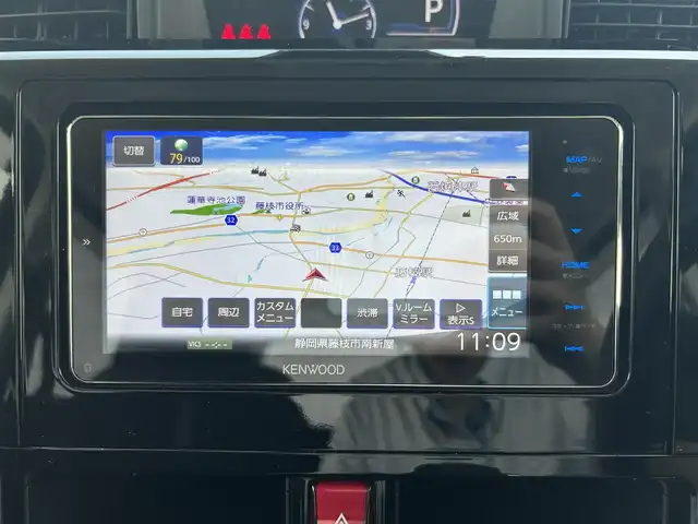 トヨタ ルーミー カスタムG 静岡県 2021(令3)年 1.2万km ブラックマイカメタリック 社外ナビ（AM/FM/BT/CD/DVD）/フルセグTV/バックカメラ/レーダークルーズコントロール/両側パワースライドドア/ETC/純正AW/LEDヘッドライト/スマートキー/スペアキー1本/クリアランスソナー/プッシュスタート