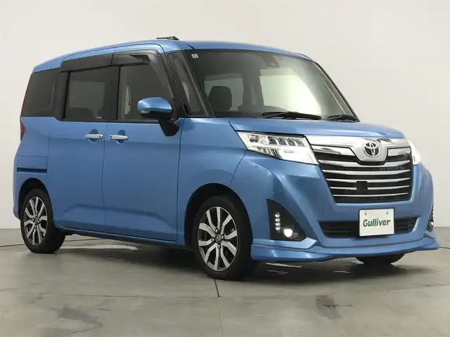 トヨタ ルーミー カスタムG－T 愛知県 2018(平30)年 3.1万km ファインブルーマイカメタリック 純正7インチナビ/　・Bluetooth/　・フルセグTV/　・AM/FM/バックカメラ/ETC/プリクラッシュセーフティー/スマートアシスト/クルーズコントロール/両側パワースライドドア/LEDヘッドライト/ドアバイザー/スマートキー/純正フロアマット/純正15インチAW