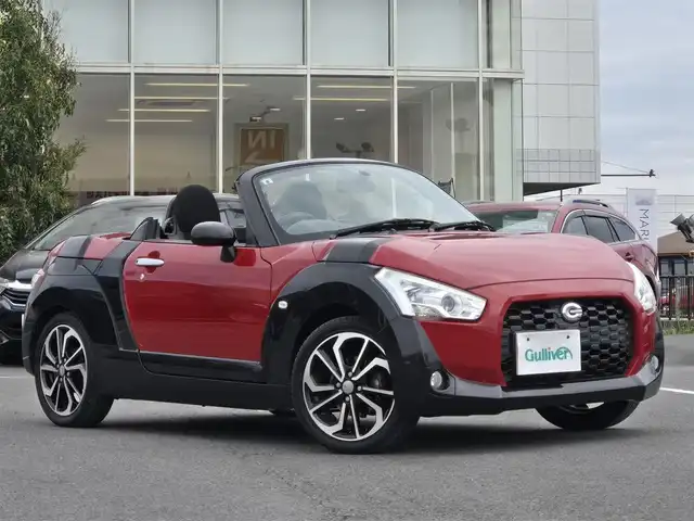 ダイハツ コペン エクスプレイ 鹿児島県 2015(平27)年 8.6万km マタドールレッドP ＬＥＤヘッドライト　/社外ＳＤナビ（ＡＶＩＣ－ＲＷ０９）　/フルセグテレビ　/Ｂｌｕｅｔｏｏｔｈオーディオ　/純正アルミホイール（１６インチ）　/Ｄ＋Ｎ席シートヒーター　/ハーフレザーシート/横滑り防止装置/プッシュスタート/スマートキー