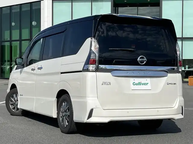 日産 セレナ e－パワー ハイウェイスター V 奈良県 2018(平30)年 6.5万km ブリリアントホワイトパール 2トーン 純正ナビ/フルセグＴＶ　/両側パワースライドドア　/全方位カメラ　/クルーズコントロール　/ステアリングヒーター　/シートヒーター（Ｄ＋Ｎ席）　/ビルトインＥＴＣ　/ドライブレコーダー/コーナーセンサー　/ＬＥＤヘッドライト/パワーウィンドウ/パワーステアリング