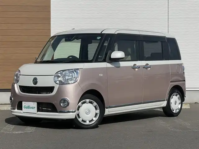 ダイハツ ムーヴ キャンバス X メイクアップ リミテッド SAⅢ 秋田県 2019(平31)年 3.5万km パールホワイトⅢ/ライトローズマイカメタリックⅡ 2トーン ４WD/衝突軽減システム/両側パワスラ/純正ナビ/フルセグ/全方位カメラ/スマートキー/誤発進抑制機能/アイドリングストップ/プッシュスタート/オートマチックハイビーム/ステアリングスイッチ/ドライブレコーダー/ETC/純正フロアマット/純正ドアバイザー/オートライト/オートエアコン/パワーステアリング/パワーウィンドウ/横滑り防止/盗難防止装置/寒冷地仕様/レベライザー/電動格納ミラー/保証書/取扱説明書/記録簿