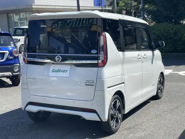 日産 ルークス ハイウェイスター Gターボ 神奈川県 2021(令3)年 0.8万km ホワイトパール ワンオーナー/先進安全装備/パワースライドドア(助手席側)/ディーラーOPナビ(9インチ)/CD/DVD/Bluetooth/地デジ/アラウンドビューモニター/純正ドライブレコーダー/ETC車載器/快適パックA/LEDヘッドライト/ステアリングリモコン/スマートキー/保証書/取説/スペアキーあり