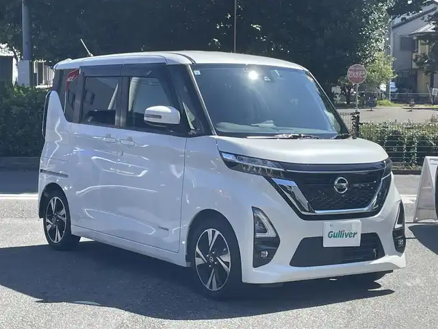 日産 ルークス ハイウェイスター Gターボ 神奈川県 2021(令3)年 0.8万km ホワイトパール ワンオーナー/先進安全装備/パワースライドドア(助手席側)/ディーラーOPナビ(9インチ)/CD/DVD/Bluetooth/地デジ/アラウンドビューモニター/純正ドライブレコーダー/ETC車載器/快適パックA/LEDヘッドライト/ステアリングリモコン/スマートキー/保証書/取説/スペアキーあり