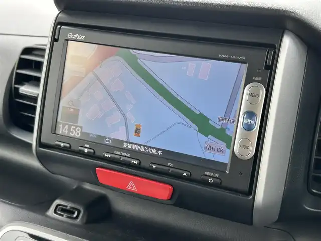 ホンダ Ｎ ＢＯＸ G Lパッケージ 愛媛県 2014(平26)年 4.3万km スマートブラック 純正7型ナビ(AM/FM/CD/DVD/BT/ワンセグTV)/バックカメラ/両側電動スライド/前後ドライブレコーダー/プッシュスタート/ETC/純正フロアマット/ステアリングリモコン/ヘッドライトレベライザー/電格ミラー/シガーソケット/ECON/現状サマー(純正AW)(155/65/R14)/DUNLOP ENASAVE EC204