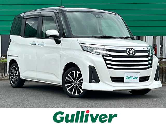 トヨタ ルーミー カスタムG－T 茨城県 2022(令4)年 3.4万km ブラックマイカメタリック/パールホワイト2トーン 純正7インチナビ（AM/FM/Bluetooth/CD/DVD/フルセグTV）/バックカメラ/純正ビルトインETC/スマートキー/クルーズコントロール/アイドリングストップ/前後ドライブレコーダー/純正フロアマット/両側パワースライドドア/純正15インチアルミホイール/前後コーナーセンサー/横滑り防止装置/盗難防止装置/衝突被害軽減システム/フロントフォグランプ/スマートアシスト機能