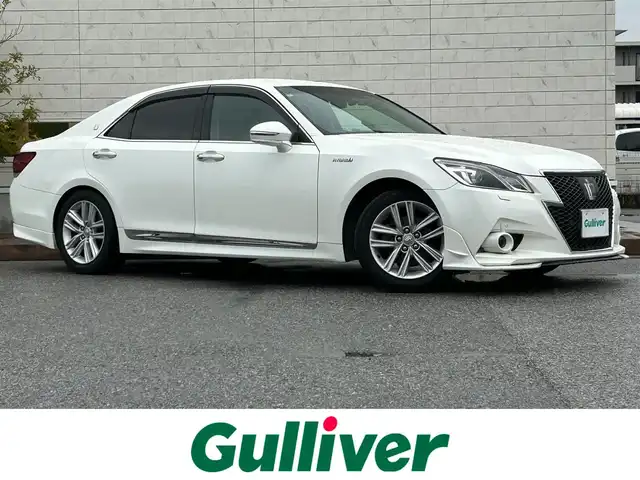 トヨタ クラウン ハイブリッド アスリートG 滋賀県 2013(平25)年 14.9万km ホワイトパールクリスタルシャイン 純正メーカーナビ/　【AM・FM/Bluetooth/DISC/USB】/バックカメラ/クルーズコントロール/横滑り防止システム/クリアランスソナー/ドライブレコーダー/パワーシートD/N/エアベンチレーションD/N/ステアリングヒーター/ステアリングスイッチ/ハンズフリーフォン/プッシュスタート/スマートキー/スペアキー/純正フロアマット/純正ドアバイザー/電動格納ミラー/EV MODE/テレビキャンセラー/フロントフォグ