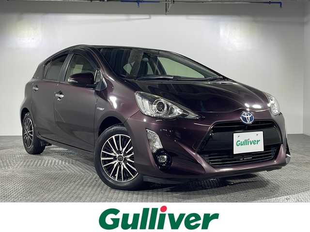 トヨタ アクア S スタイルブラック 沖縄県 2016(平28)年 8.3万km ディープアメジストマイカメタリック 県外仕入れ/禁煙車/純正7インチナビ（NSZT-W66T）/（フルセグ/CD/DVD/BT）/バックカメラ/衝突被害軽減ブレーキ/車線逸脱警報/オートライト/オートハイビーム/社外15インチアルミホイール/社外フロアマット/プッシュスタート/スマートキー/ドアバイザー