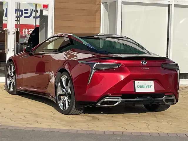 レクサス ＬＣ 宮崎県 2018(平30)年 1.7万km ラディアントレッドコントラストレイヤリング TRDエアロ/フロント　サイド　ディフューザー　トランク/純正ナビ/フルセグTV/バックカメラ/リア可変ウイング/LEDヘッドライト/BSM/レーンキープ/レーダークルーズ/純正21インチアルミ/パワーシート/ハーフレザー/クリアランスソナー