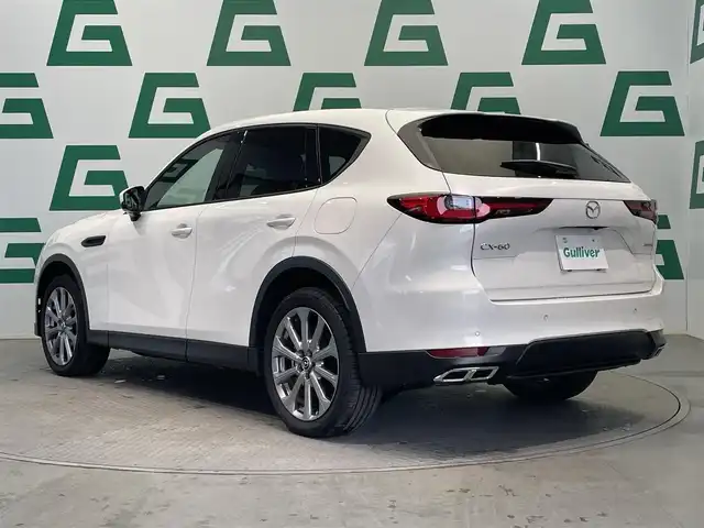 マツダ ＣＸ－６０ XD エクスクルーシブモード 鹿児島県 2023(令5)年 1万km ロジウムホワイトプレミアムメタリック 禁煙車　/マツダコネクトナビ/(フルセグTV/Bluetooth/AppleCarPlay/androidAuto)/アラウンドビューモニター/BOSEサウンド/全席シートヒーター/前席ベンチレーション/前席パワーシート/ステアリングヒーター/パノラマサンルーフ/前後ドライブレコーダー/オートマチックハイビーム/置くだけ充電/ETC/電動パーキングブレーキ/純正アルミホイール　/LEDヘッドライト