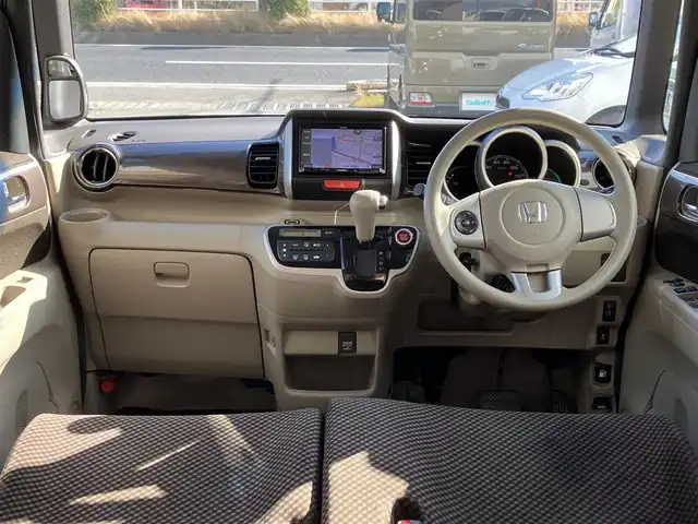 ホンダ Ｎ ＢＯＸ G Lパッケージ 三重県 2015(平27)年 7.4万km プレミアムブロンズパール ♪ワンオーナー/♪ルーフ白/♪社外ナビ・ワンセグ/♪パワースライドドア/♪スマートキー×２/♪プッシュスタート/♪アイドリングストップ/♪純正14インチAW/♪オートリトラクタブルミラー/♪ベンチシート/♪ステアリングスイッチ/♪プライバシーガラス/♪ドアバイザー/♪フロアマット/♪ヘッドライトレベライザー/♪横滑り防止装置