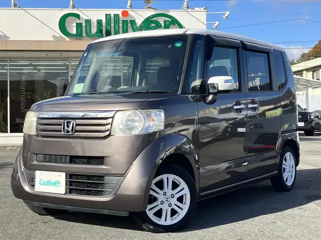 ホンダ Ｎ ＢＯＸ G Lパッケージ 三重県 2015(平27)年 7.4万km プレミアムブロンズパール ♪ワンオーナー/♪ルーフ白/♪社外ナビ・ワンセグ/♪パワースライドドア/♪スマートキー×２/♪プッシュスタート/♪アイドリングストップ/♪純正14インチAW/♪オートリトラクタブルミラー/♪ベンチシート/♪ステアリングスイッチ/♪プライバシーガラス/♪ドアバイザー/♪フロアマット/♪ヘッドライトレベライザー/♪横滑り防止装置