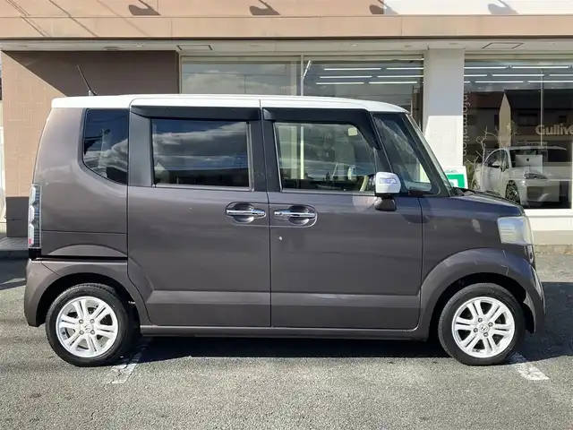 ホンダ Ｎ ＢＯＸ G Lパッケージ 三重県 2015(平27)年 7.4万km プレミアムブロンズパール ♪ワンオーナー/♪ルーフ白/♪社外ナビ・ワンセグ/♪パワースライドドア/♪スマートキー×２/♪プッシュスタート/♪アイドリングストップ/♪純正14インチAW/♪オートリトラクタブルミラー/♪ベンチシート/♪ステアリングスイッチ/♪プライバシーガラス/♪ドアバイザー/♪フロアマット/♪ヘッドライトレベライザー/♪横滑り防止装置