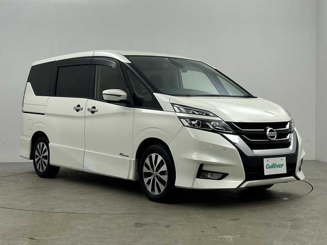 日産 セレナ ハイウェイスター 鹿児島県 2016(平28)年 7.3万km ブリリアントホワイトパール 純正SDナビ/(BT/CD/DVD/AM/FM/フルセグTV)/純正9インチフリップダウンモニター/アラウンドビューモニター/両側パワースライドドア/エマージェンシーブレーキ/バックカメラ/前後ドライブレコーダー/アイドリングストップ/前後コーナーセンサー/パーキングアシスト/ウォークスルー/電動パーキングブレーキ/オートホールド/革巻きステアリング/ステアリングスイッチ/TVキャンセラー/レーンキープアシスト/純正16インチアルミホイール/純正フロアマット/純正LEDヘッドライト/保証書/取扱説明書