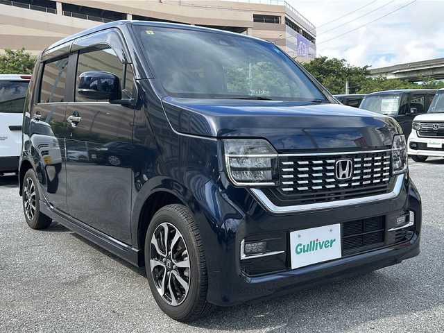 ホンダ Ｎ ＷＧＮ カスタム L ホンダセンシング 沖縄県 2020(令2)年 1.6万km ミッドナイトブルービームM 純正８型ナビ　/（ＡＭ／ＦＭ／ＣＤ／ＤＶＤ／ＢＴ）　/バックカメラ　/フルセグ　/前後ドラレコ　/ビルトインＥＴＣ　/ホンダセンシング　/レーダークルーズ　/シートヒーター　/電動パーキングブレーキ　/ＬＥＤライト/スマートキー/レーンキープアシスト/アイドリングストップ