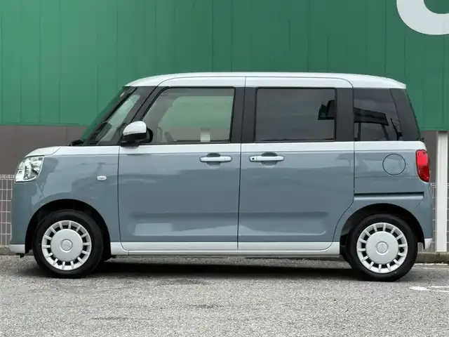 ダイハツ ムーヴ キャンバス ストライプス X 千葉県 2025(令7)年 0.2万km シャイニングホワイトパール/レイクブルーメタリック 純正メモリーナビ（Bluetooth/FM/AM/CD/DVD/iPod)/フルセグTV/バックカメラ/両側パワースライドドア/スマートアシスト/　・衝突警報機能/　・衝突回避支援システム/　・誤発進抑制制御システム/　・車線逸脱警報システム/　・車線逸脱抑制機能/　・路側逸脱抑制機能/　・ふらつき警報/スマートキー/オートエアコン/純正フロアマット/ヘッドライトレベライザー/純正ホイールキャップ/スペアキー