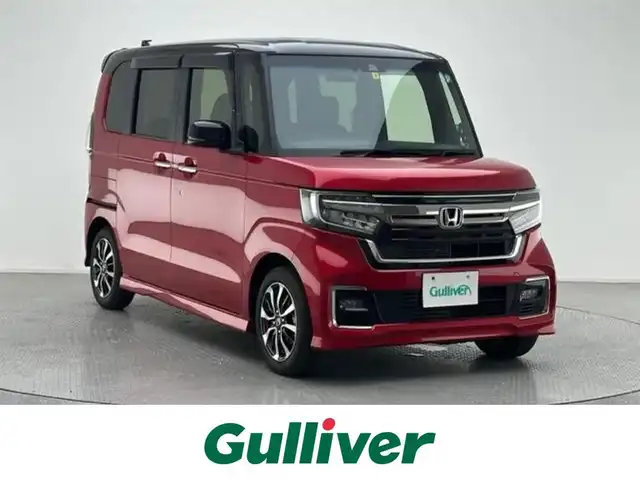 ホンダ Ｎ ＢＯＸ カスタム L 兵庫県 2022(令4)年 0.1万km プレミアムクリスタルレッドM 純正メモリナビ/（CD、DVD、SD、BT、フルセグTV、USB）/純正14インチアルミホイール/LEDヘッドライト/LEDフォグライト/純正フロアマット/ドアバイザー/レーンキープアシスト/衝突被害軽減システム/追従式クルーズコントロール/ETC/レザーシート/シートヒーター/両側パワースライドドア/クリアランスソナー/バックカメラ