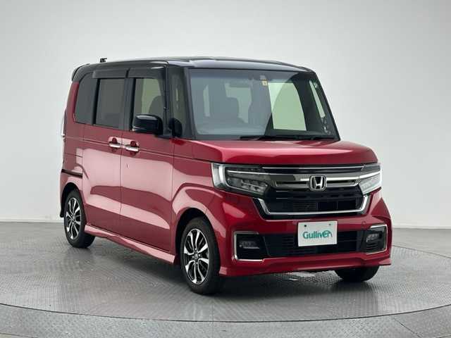ホンダ Ｎ ＢＯＸ カスタム L 兵庫県 2022(令4)年 0.1万km プレミアムクリスタルレッドM 純正メモリナビ/（CD、DVD、SD、BT、フルセグTV、USB）/純正14インチアルミホイール/LEDヘッドライト/LEDフォグライト/純正フロアマット/ドアバイザー/レーンキープアシスト/衝突被害軽減システム/追従式クルーズコントロール/ETC/レザーシート/シートヒーター/両側パワースライドドア/クリアランスソナー/バックカメラ
