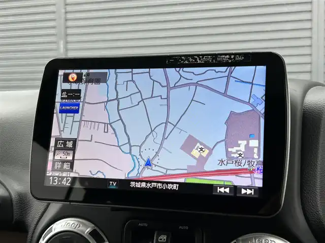 クライスラー・ジープ ジープ ラングラー アンリミテッド サハラ 茨城県 2016(平28)年 5.8万km ブライトホワイト 社外９インチ型ナビ/フルセグTV/バック＆左サイドカメラ/ETC/自動防眩機能ミラー/ヒルディセントコントロール/クルーズコントロール/トランスファー/オートライト/ヘッドライトレベライザー/ヒーテッドドアミラー/ALPINEスピーカー/純正フロアマット/純正アルミホイール/リモコンキー