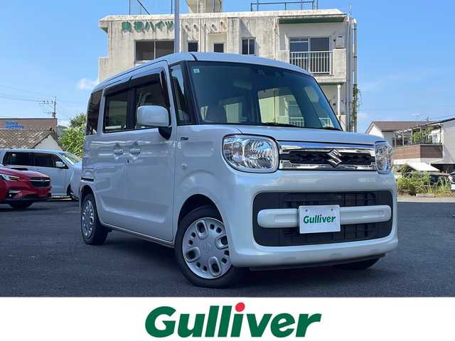 スズキ スペーシア HYBRID X 宮崎県 2021(令3)年 3.4万km ピュアホワイトP 社外ナビ ETC Bluetooth ワンセグTV バックカメラ USB入力端子 ナビ内蔵型ドライブレコーダー 両側パワースライドドア アイドリングストップ エンジンスタート オートライト 取扱説明書 保証書