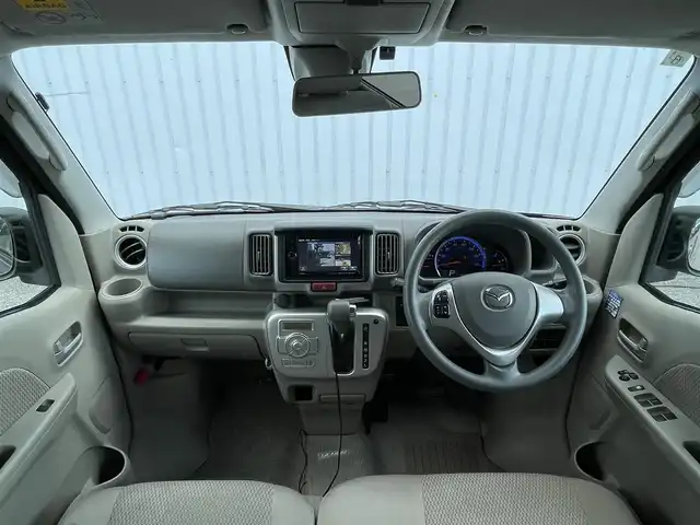 マツダ スクラム ワゴン PZターボ 滋賀県 2015(平27)年 4.5万km ムーンライトバイオレットパールメタリック 社外メモリナビ/(地デジTV CD DVD AM FM)/衝突軽減ブレーキ/横滑り防止装置/片側パワースライドドア/ステアリングリモコン/シートヒーター/プッシュスタート/スマートキー/ETC/純正フロアマット/電動格納ミラー/ドアバイザー/HIDヘッドライト/オートライト/純正14インチAW/クラリオンスピーカー積載