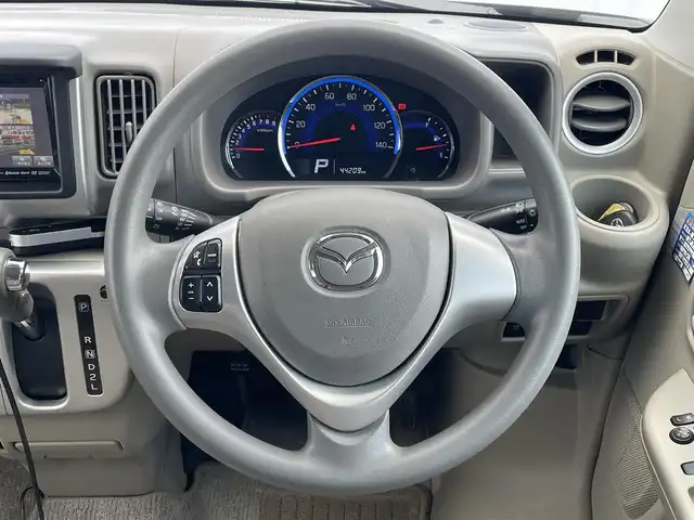 マツダ スクラム ワゴン PZターボ 滋賀県 2015(平27)年 4.5万km ムーンライトバイオレットパールメタリック 社外メモリナビ/(地デジTV CD DVD AM FM)/衝突軽減ブレーキ/横滑り防止装置/片側パワースライドドア/ステアリングリモコン/シートヒーター/プッシュスタート/スマートキー/ETC/純正フロアマット/電動格納ミラー/ドアバイザー/HIDヘッドライト/オートライト/純正14インチAW/クラリオンスピーカー積載