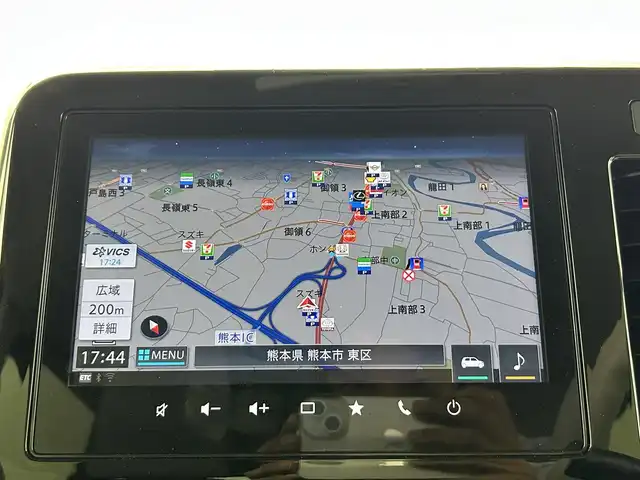 スズキ ワゴンＲ スマイル HYBRID X 熊本県 2021(令3)年 2万km フェニックスレッドパール/ブルーイッシュブラックパール 純正９インチナビ（CD・DVD・フルセグ・BT・ApplCarPlay・AndroidAuto・USB）/全周囲カメラ/ビルトインETC/両側パワースライドドア/スズキセーフティサポート/・デュアルセンサーブレーキサポート/・発進お知らせ機能/・標識認識機能/・車線維持機能/・車線逸脱抑制機能/・ふらつき警報機能/・前後誤発進抑制機能/・ハイビームアシスト/・低速時ブレーキサポート/横滑り防止/アイドリングストップ/運転席シートヒーター/純正フロアマット/オートライト/LEDヘッドライト/電動格納ミラー/スマートキー/プッシュスタート/スペアキー1本/保証書/取扱説明書