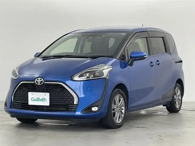 トヨタ シエンタ G クエロ 群馬県 2019(平31)年 5.9万km コバルトブルーメタリック スーパーUVカット/シートヒーターパッケージ/・スーパーUVカット＋IRカット機能付グリーンガラス(フロントドア)/・シートヒーター(運転席/助手席)/・ステアリングヒーター/185/60R15タイヤ/15インチアルミホイール(センターオーナメント付)/=====/純正7インチナビ【型番NSCN-W68】/・FM/AM/CD/SD/Bluetooth/地デジTV/トヨタセーフティセンス/・プリクラッシュセーフティ/・レーンディパーチャーアラート/・オートマチックハイビーム/先行車発進お知らせ機能/クリアランスソナー/バックカメラ/両側パワースライドドア/ハーフレザーシート/純正ビルトインETC/LEDヘッドランプ/LEDフォグランプ/オートライト/ウインカーミラー