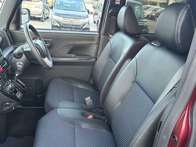 ダイハツ タント カスタム RS 福島県 2023(令5)年 0.3万km ブラックマイカメタリック/ファイアークォーツレッドメタリック 2トーン ターボ　ナビ　全周囲Ｃ　フルセグ　Ｄ席ロングスライドシート　ドラレコ　両側電動スライドドア　ＥＴＣ　ハーフレザーシートヒーター　電動Ｐブレーキ　コーナーセンサー　スマートキー　オートＬＥＤ　フォグ
