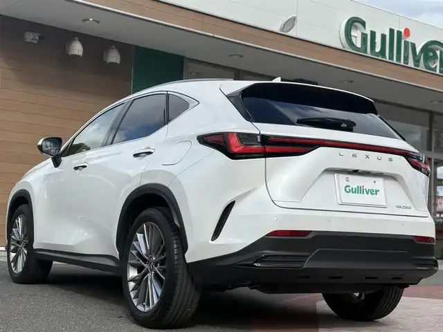 レクサス ＮＸ 250 バージョンL 香川県 2023(令5)年 2.3万km ソニッククォーツ ワンオーナー/パノラマルーフ/純正14インチナビ/フルセグテレビ/Bluetooth/USB端子/パノラミックビューモニター/ヘッドアップディスプレイ/ETC2.0/ドライブレコーダー/デジタルインナーミラー/ルーフレール/タンレザーシート/純正20インチアルミ/スマートキー/電動パーキングブレーキ/オートブレーキホールド/全席シートヒーター/三眼フルLEDヘッドランプ/フォグランプ/オートライト/Lexus Safety System/・プリクラッシュセーフティ/・緊急時操舵支援/・アダプティブハイビームシステム/ブラインドスポットモニター