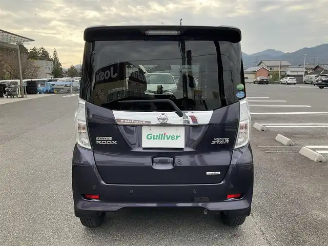 日産 デイズ ルークス HWS X Vセレクション 滋賀県 2019(平31)年 1.9万km プレミアムパープルP ワンオーナー/エマージェンシーブレーキ/踏み間違い防止アシスト/純正ナビ/Bluetooth、DVD、CD、フルセグテレビ/アラウンドビューモニター/ETC/両側パワースライドドア/純正前後ドライブレコーダー/ハーフレザーシート/タッチパネル式エアコン/LEDヘッドライト/純正15インチアルミホイール/取扱説明書/保証書/