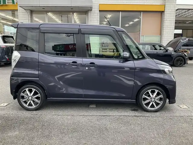 日産 デイズ ルークス HWS X Vセレクション 滋賀県 2019(平31)年 1.9万km プレミアムパープルP ワンオーナー/エマージェンシーブレーキ/踏み間違い防止アシスト/純正ナビ/Bluetooth、DVD、CD、フルセグテレビ/アラウンドビューモニター/ETC/両側パワースライドドア/純正前後ドライブレコーダー/ハーフレザーシート/タッチパネル式エアコン/LEDヘッドライト/純正15インチアルミホイール/取扱説明書/保証書/
