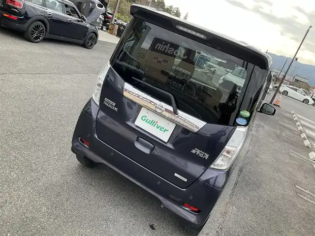 日産 デイズ ルークス HWS X Vセレクション 滋賀県 2019(平31)年 1.9万km プレミアムパープルP ワンオーナー/エマージェンシーブレーキ/踏み間違い防止アシスト/純正ナビ/Bluetooth、DVD、CD、フルセグテレビ/アラウンドビューモニター/ETC/両側パワースライドドア/純正前後ドライブレコーダー/ハーフレザーシート/タッチパネル式エアコン/LEDヘッドライト/純正15インチアルミホイール/取扱説明書/保証書/