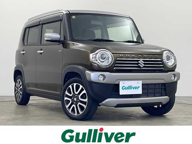 スズキ ハスラー Jスタイル Ⅲ ターボ 秋田県 2018(平30)年 6.3万km ブレイブカーキパール/スチールシルバー 4WD/社外ナビ　/フルセグTV/AM/FM/CD/DVD/Bluetooth/バックカメラ　/デュアルカメラブレーキサポート　/クルーズコントロール　/パドルシフト　/レーンキープアシスト　/横滑り防止装置/ダウンヒルアシストコントロール/アイドリングストップ/前席シートヒーター　/ビルトインETC/HIDヘッドライト/ハーフレザーシート/フォグランプ　/スマートキー/スペアキー/純正フロアマット/純正アルミホイール