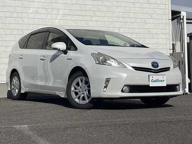 トヨタ プリウス α S 福島県 2013(平25)年 8.3万km ホワイトパールクリスタルシャイン 7人乗り 純正ナビ　フルセグTV Bluetooth バックカメラ ETC 純正16インチアルミホイール フォグランプ バックフォグ ワイパーデアイサー ドアバイザー フロアマット スマートキー