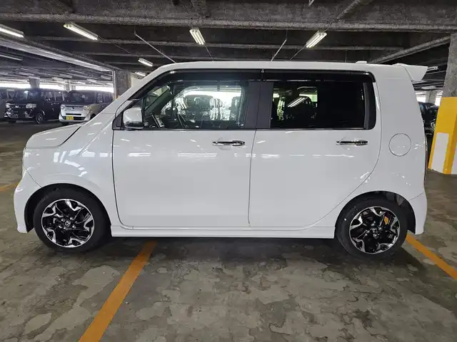 ホンダ Ｎ ＷＧＮ カスタム Lターボ ホンダS 富山県 2021(令3)年 4.7万km プラチナホワイトパール ワンオーナー/純正ディスプレイオーディオ/　(Bluetooth/AM/FM/CD)/ワンセグTV/バックモニター/ビルトインETC/渋滞追従機能付アダプティブクルーズコントロール/ソナーセンサー/ホンダセンシング/・衝突軽減ブレーキ/・誤発進抑制機能(前後)/・歩行者事故低減ステアリング/・先行車発進お知らせ機能/・標識認識機能/・車線逸脱支援システム/・オートハイビーム/ターボ/LEDヘッドランプ/本革巻きステアリング/パドルシフト/トリコット/合皮コンビシート/アレルクリーンプラスシート/運転席シートヒーター/純正15インチアルミホイール/スマートキーシステム/禁煙車
