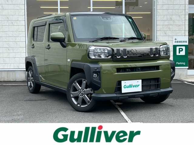 ダイハツ タフト G ターボ 静岡県 2020(令2)年 2.3万km フォレストカーキメタリック ワンオーナー/純正ナビ/・フルセグTV/・Bluetooth接続/・DVD再生/・USB入力端子/スマートアシスト/・全車速追従機能付ACC/・レーンキープコントロール/・ふらつき警報/・路側逸脱警報機能/・車線逸脱警報機能/車線逸脱抑制制御機能/360°ビュー/ガラスルーフ/プッシュスタート/スマートキー/電動パーキングブレーキ/オートブレーキホールド/ETC/ドラレコ/前席シートヒーター/LEDオートライト・オートハイビーム/純正15インチアルミホイール/取扱説明書/保証書