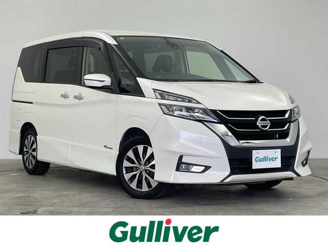 日産 セレナ ハイウェイスター 群馬県 2016(平28)年 9.9万km ブリリアントホワイトパール フリップダウンモニター　純正９インチナビ　バックカメラ　両側パワースライドドア　クルーズコントロール　オートライト　純正１６インチＡＷ　ステアリングリモコン　横滑り防止装置　スマートキー　ＥＴＣ　禁煙
