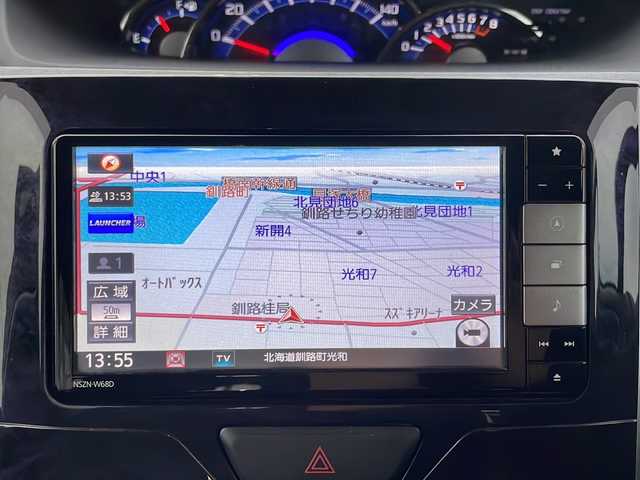 ダイハツ タント カスタムX トップED LTD SAⅢ 道東・釧路十勝 2018(平30)年 9.1万km ブラックマイカメタリック 4WD/純正ナビ　NSZN-W680/(AM/FM/CD/DVD/BT)/純正エンジンスターター/純正ドライブレコーダー　前のみ/ETC/アラウンドビューモニター/バックカメラ/両側パワースライドドア/ハーフレザーシート/シートヒーター　運転席のみ/夏タイヤ積込/純正14インチAW/純正フロアマット/パーキングアシスト/コーナーセンサー　後ろのみ/レーンキープアシスト/オートライト/オートマチックハイビーム/ライトレベライザー/フォグランプ/ABS/横滑り防止装置/スペアキー/USB入力端子