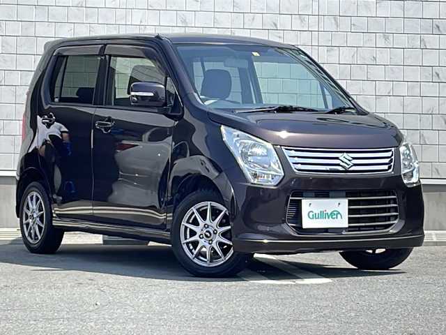 スズキ ワゴンＲ FX－LTD 山形県 2014(平26)年 3.2万km アーバンブラウンパールメタリック 禁煙車/社外ナビ(CD.DVD.BT)/ワンセグ/ETC/アイドリングストップ/スマートキー/プッシュスタート/ウィンカーミラー/ヘッドライトレベライザー