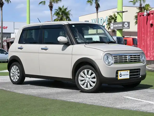 スズキ ラパン F リミテッド 千葉県 2017(平29)年 4.7万km フォーンベージュM スズキセーフティサポート/社外メモリーナビ/地デジTV/【DVD/CD再生機能　Bluetooth接続】/運転席シートヒーター/革巻きステアリング/HIDヘッドライト/ウインカーミラー/純正14インチアルミホイル/携帯リモコン