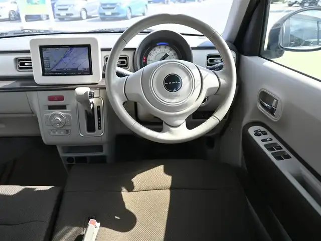 スズキ ラパン F リミテッド 千葉県 2017(平29)年 4.7万km フォーンベージュM スズキセーフティサポート/社外メモリーナビ/地デジTV/【DVD/CD再生機能　Bluetooth接続】/運転席シートヒーター/革巻きステアリング/HIDヘッドライト/ウインカーミラー/純正14インチアルミホイル/携帯リモコン