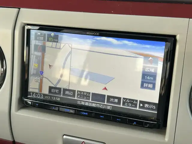 スズキ ラパン ショコラ X 道南・函館 2014(平26)年 8.7万km シャンパンピンクPM /社外ナビ//フルセグＴＶ//夏冬タイヤ//ドライブレコーダー//バックカメラ//運転席シートヒーター//オートライト//ＨＩＤヘッドライト//プッシュスタート//アイドリングストップ//純正フロアマット//スペアキー１本