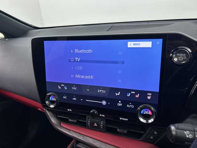 レクサス ＮＸ 350h Fスポーツ 福島県 2023(令5)年 2.8万km グラファイトブラックガラスフレーク ／禁煙車/／パノラミックビューモニター/／パノラマルーフ/／ワイヤレス充電/／Lexus Safety System＋/・プリクラッシュセーフティ/・レーントレーシングアシスト/・レーダークルーズコントロール/・オートマチックハイビーム/・クリアランスソナー/・パーキングサポートブレーキ/／ブラインドスポットモニター/／ヘッドアップディスプレイ/／アドバンスドパーク/／純正ナビ/・BT.USB.HDMI/・フルセグTV/／電動リアゲート/／赤 本革シート/・前席シートヒーター/・前席エアーシート/・前席パワーシート/・D席シートメモリー/／パドルシフト/・ステアリングヒーター/・ステアリングスイッチ/／ワイヤレス充電/／ビルトインETC2.0/／三眼LEDヘッドライト/・LEDフォグライト/／純正20インチAW/／社外フロアマット/／オートワイパー/／ミラーヒーター