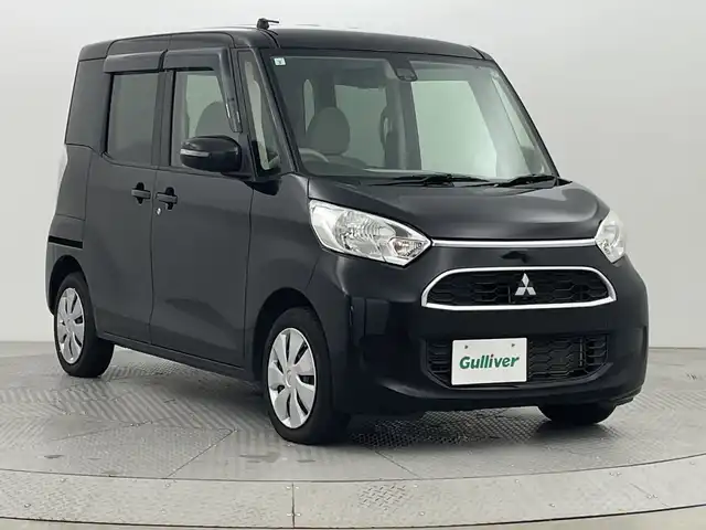 三菱 ｅＫスペース G セーフティパッケージ 新潟県 2019(平31)年 6万km アメジストブラック 4WD/社外SDナビ/　　CD/DVD/FM/AM/BT/アラウンドビューモニター/片側パワースライドドア/シートヒーター/アイドリングストップ/スマートキー