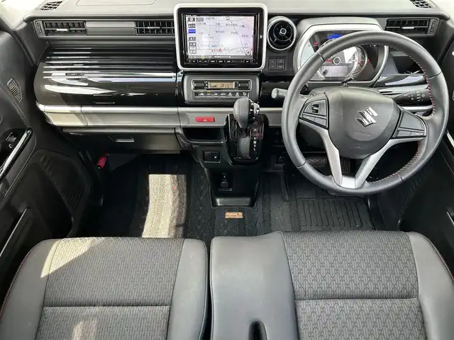 スズキ スペーシア カスタム HYBRID XS 奈良県 2018(平30)年 3.2万km ピュアホワイトP ８インチフルセグナビ（CN-RZ843）　/Ｂｌｕｅｔｏｏｔｈ　/ＣＤ／ＤＶＤ　/純正フロアマット　/ハーフレザーシート　/シートヒーター　/両側パワースライドドア　/純正アルミホイール　/ＬＥＤヘッドライト/スペアキー/ヘッドアップディスプレイ/ETC
