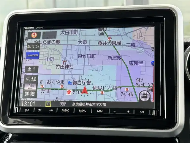 スズキ スペーシア カスタム HYBRID XS 奈良県 2018(平30)年 3.2万km ピュアホワイトP ８インチフルセグナビ（CN-RZ843）　/Ｂｌｕｅｔｏｏｔｈ　/ＣＤ／ＤＶＤ　/純正フロアマット　/ハーフレザーシート　/シートヒーター　/両側パワースライドドア　/純正アルミホイール　/ＬＥＤヘッドライト/スペアキー/ヘッドアップディスプレイ/ETC