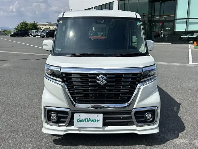 スズキ スペーシア カスタム HYBRID XS 奈良県 2018(平30)年 3.2万km ピュアホワイトP ８インチフルセグナビ（CN-RZ843）　/Ｂｌｕｅｔｏｏｔｈ　/ＣＤ／ＤＶＤ　/純正フロアマット　/ハーフレザーシート　/シートヒーター　/両側パワースライドドア　/純正アルミホイール　/ＬＥＤヘッドライト/スペアキー/ヘッドアップディスプレイ/ETC